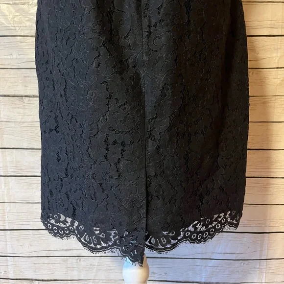 J. Crew Black Lace Strapless Dress Size 6